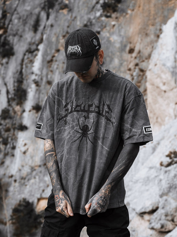 Blackout  - Heavy Oversized T-Shirt (Acid Washed) 250GSM Lifestyle Image