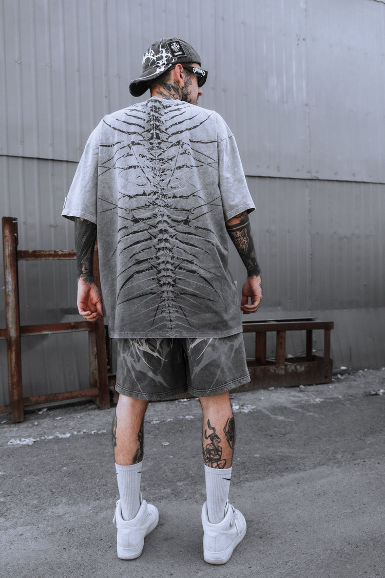 Lineage Of Dusk - Heavy Oversized T-Shirt (Grey) 250GSM Image 7