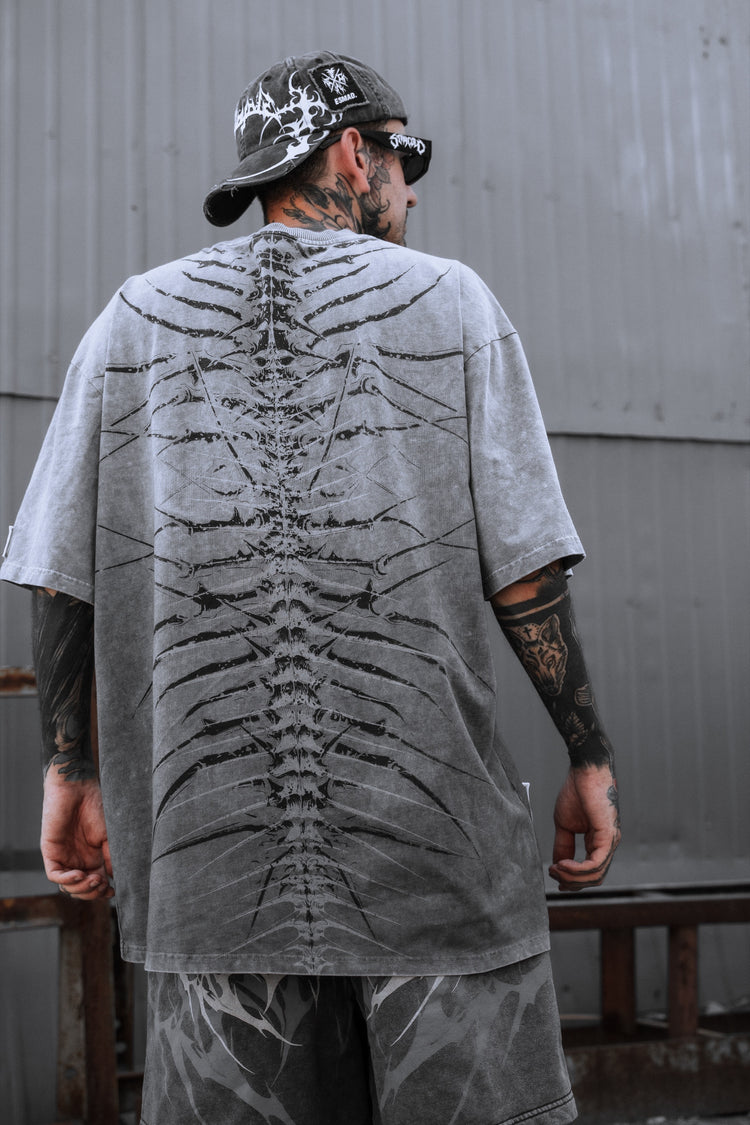 Lineage Of Dusk - Heavy Oversized T-Shirt (Grey) 250GSM Image 3