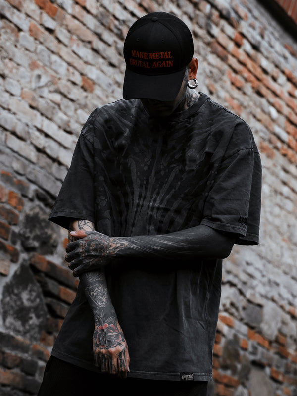 Necroblade (black) - Heavy Oversized T-Shirt Acid Washed 250GSM Lifestyle Image