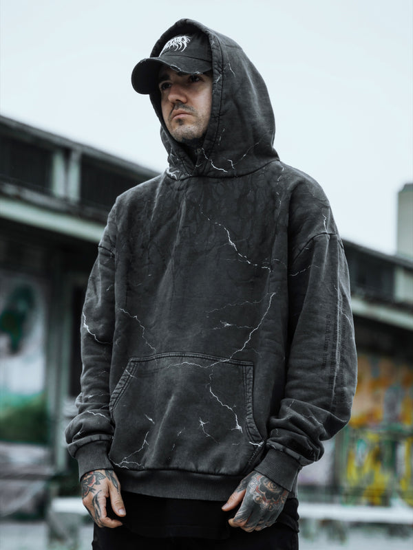 Reign Of Blood - Heavy Oversized Hoodie (Acid Washed Storm) 400GSM Lifestyle Image