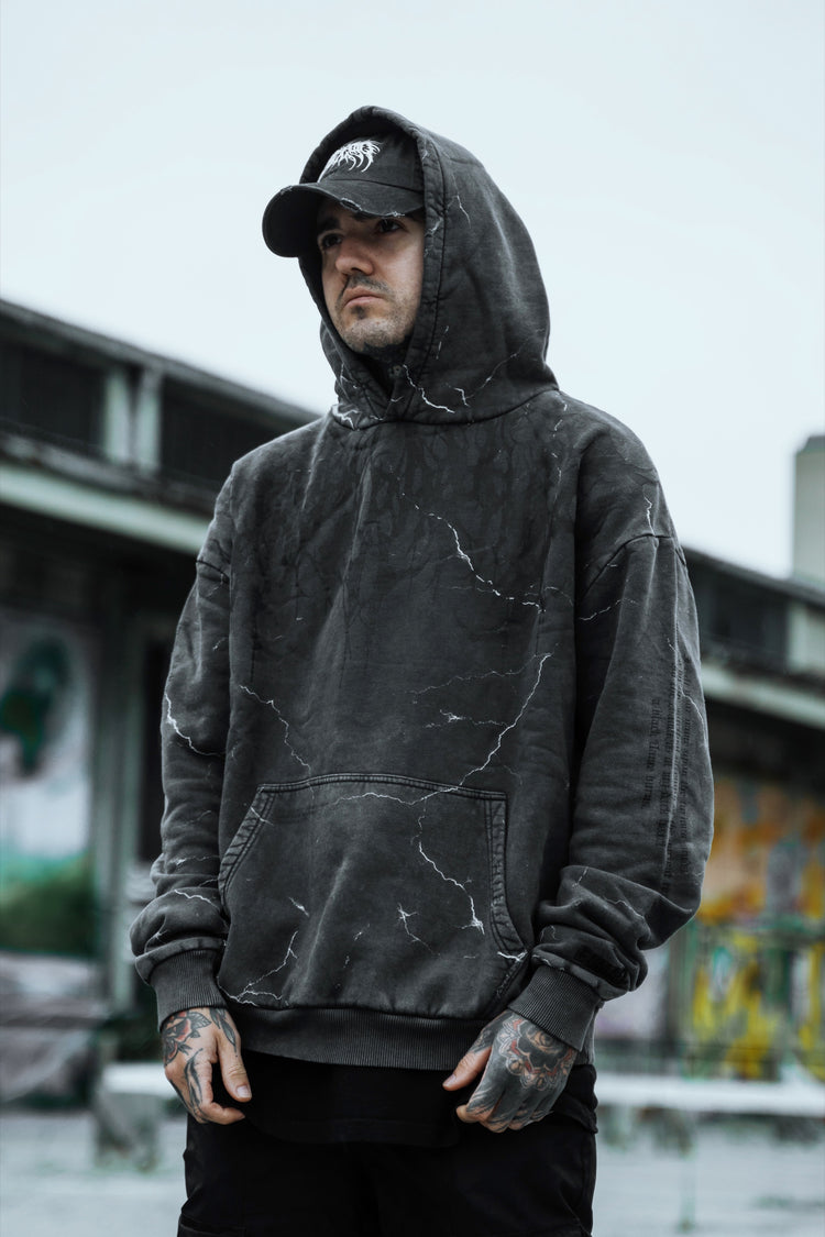 Reign Of Blood - Heavy Oversized Hoodie (Acid Washed Storm) 400GSM Image 1